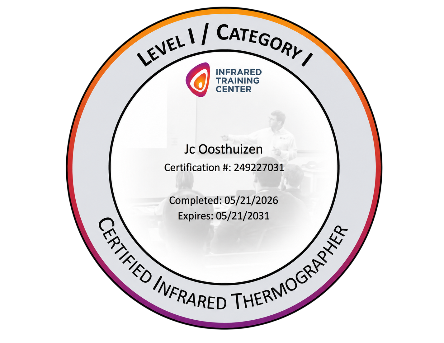 Certified Level 1 Thermographer Badge